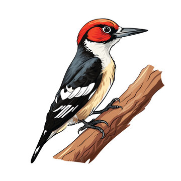 recommend clip art: Hand Drawn Flat Color Woodpecker Bird Illustration