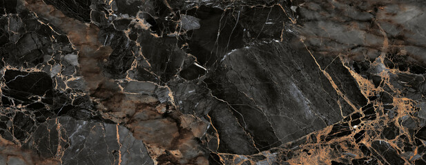 Luxury black marquina marble stone texture with lot of golden details used for so many purposes such ceramic wall and floor tiles and 3d PBR materials.