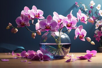 orchid in vase - obrazy, fototapety, plakaty