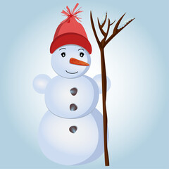 snowman, carrot, fun, hat, brunch stome, button