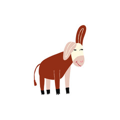 Cute funny cartoon cow character. Strange cow animal illustration