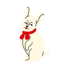 Easter bunny. illustration in retro style