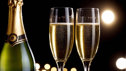 Champagne glasses at new years party