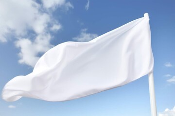 white flag waving in the wind