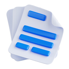 3D Illustration of Document Folder with Paper Sheets