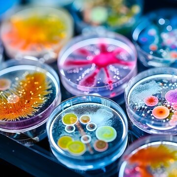cultivating colonies of microorganisms in petri dish microbiology, laboratory, research, test tubes, scientist