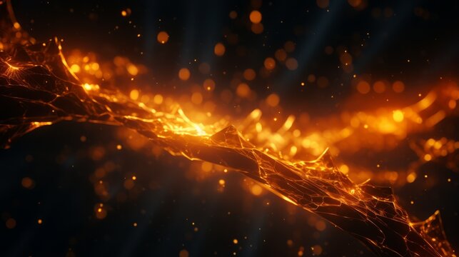 Photo of a bright yellow light in motion