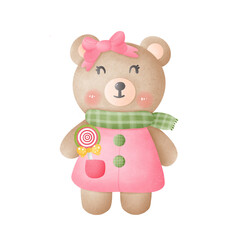 teddy bear with pink