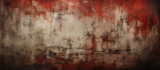 Spooky Halloween scenery with aged blood stained cement wall with copyspace for text