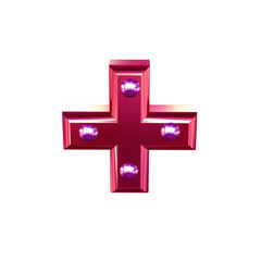 Pink symbol with metal rivets
