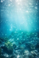 Obraz premium underwater world background with lightleaks bubbles and bokeh