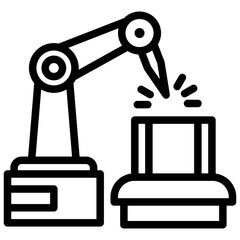Manufacturing Engineering Outline Icon