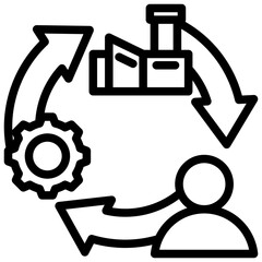 Manufacturing Process Outline Icon