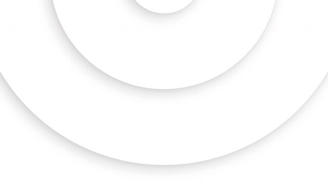 4K white grey seamless looping background, symmetrical wave background texture, shadow circle growing, left to right