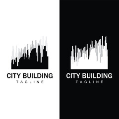 Naklejka premium Skyline Building Logo, Simple Modern Design Vector Illustrator Template