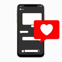 Fototapeta premium Mobile chat application. user interface love concept