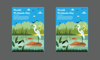Simple flat victor World Wetlands Day design