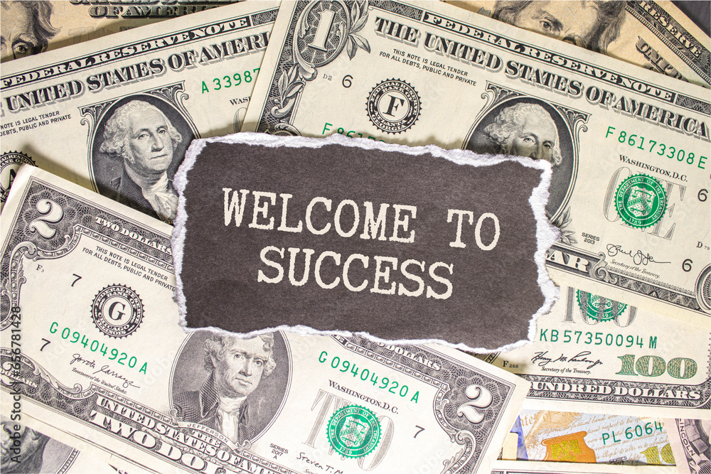 Poster welcome to team text concept write on notebook with office tools on wooden background