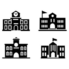 School Icon vector silhouette illustration