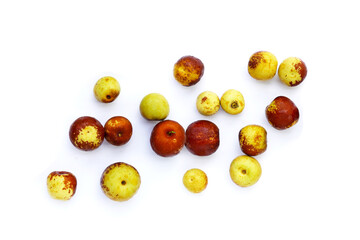 Fresh jujube fruit on white background