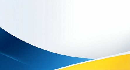 background White with blue and yellow design
