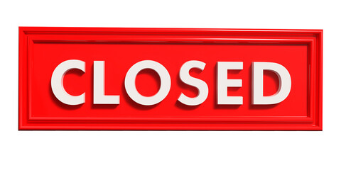 red board in 3d render of closed