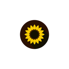 Sunflower icon vector or Sunflower design element vector isolated. Sunflower Icon vector for product design element, apps, websites, print design, and more about sunflower.