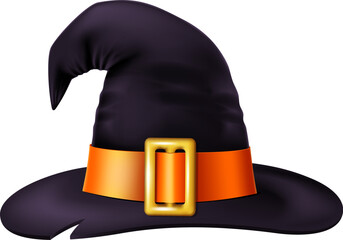 Witch hat isolated on white background. Vector illustration.