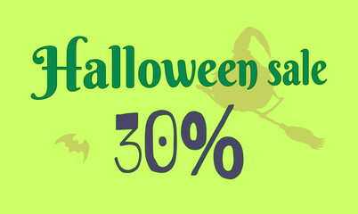 Naklejka premium Halloween sale 30%. Discount. Illustration