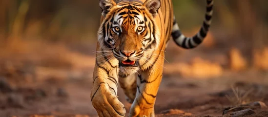 Fototapeten A tigress roaming in Pench National Park on a safari © 2rogan
