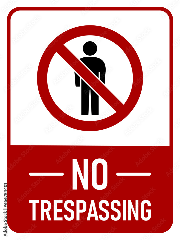 Poster stop no trespassing keep out do not enter warning sign icon. vector image.