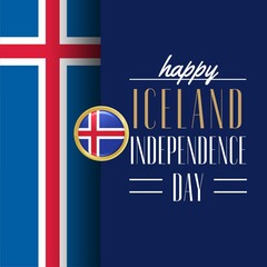 Obraz premium Premium Vector | Iceland independence day abstract background vector illustration