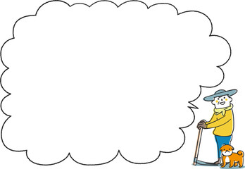 農家さんがかたるシーン　イラスト素材
