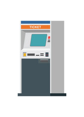 Ticket vending machine. Simple flat illustration.
