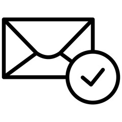 sent message icon illustration design with outline