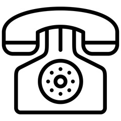 telephone icon illustration design with outline