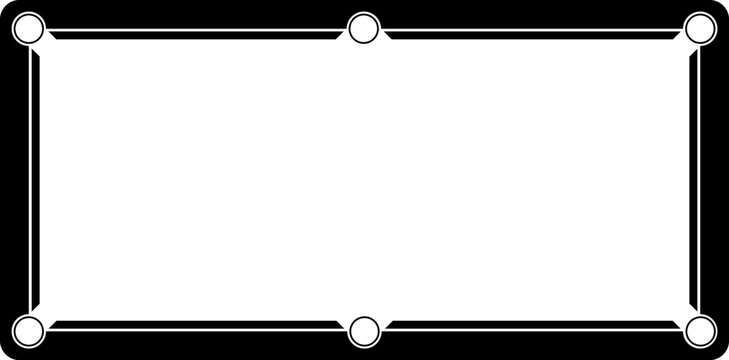 rectangular billiard table frame with copy space