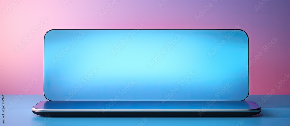 Aufkleber smart display device with blue gradient background mounted on wall with long shadow in smart home il