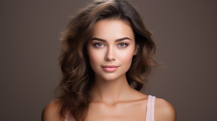 Fototapeta premium smooth and healthy skin Latin American woman face for cosmetics skincare advertisement commercial. 