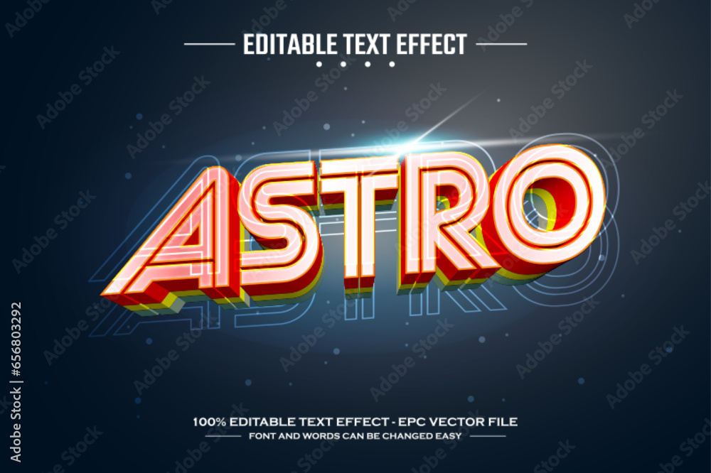 Poster astro 3d editable text effect template