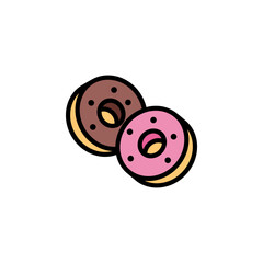 donuts vector icon. bakery icon filled line style. perfect use for logo, presentation, website, and more. simple modern icon design color line style