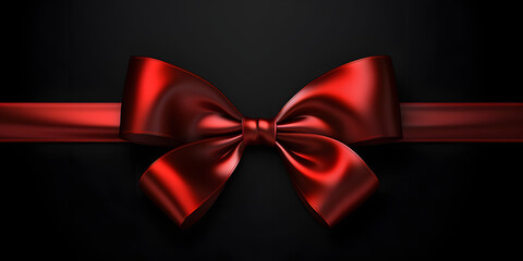 Glossy red silk ribbon strip for decoration in transparent background.