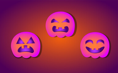 pumpkin halloween terror neon pink orange purple