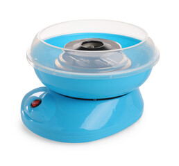 Portable candy cotton machine isolated on white