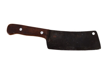 iron cleaver old knife small ax isolated on white background