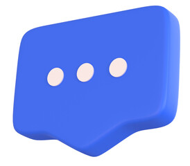 notification inbox chat box  social media online social communication applications 3d icon blue color