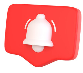 notification alerts  inbox chat box  social media online social communication applications 3d icon Red