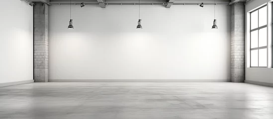 Tuinposter Spotlit grey floor in white and gray studio backdrop © 2rogan