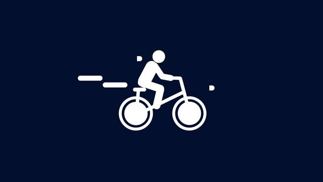 Pictogram man is riding a bicycle, Riding bicycle icon isolated sign symbol looped animation. k1_1525