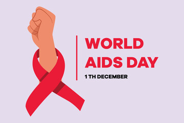 World AIDS Day concept. Aids Awareness icon design for poster, banner, t-shirt. Colored flat vector illustration isolated.